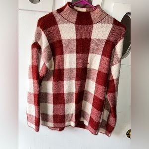 ZARA Girl’s Buffalo Checkered Mock Neck Sweater